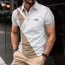 T-shirt BOSS été 2024 / New Summer Men's Hot Selling Polo Neck Shirt Solid Button Men's Short sleeved Checkered Color Block T-shirt High Quality Anti wr