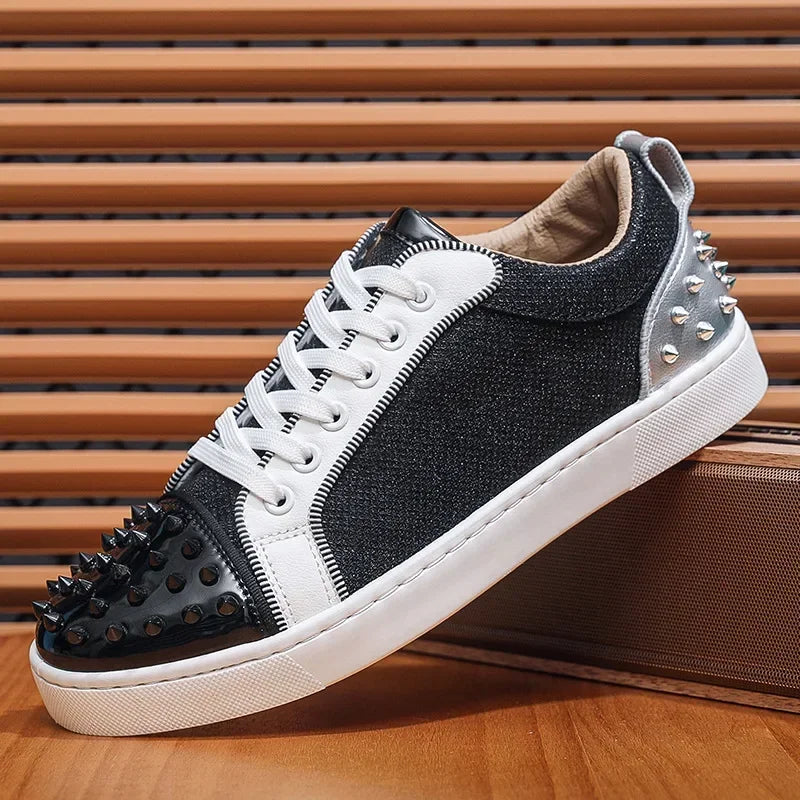 Men's Fashion Rivet Design Sneakers - Trendy Casual Streetwear Shoes