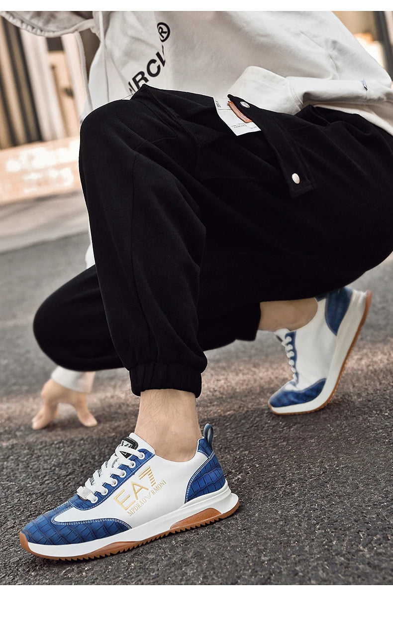 Sneakers Homme Luxe  - Cuir Véritable Design Italien Business Sport