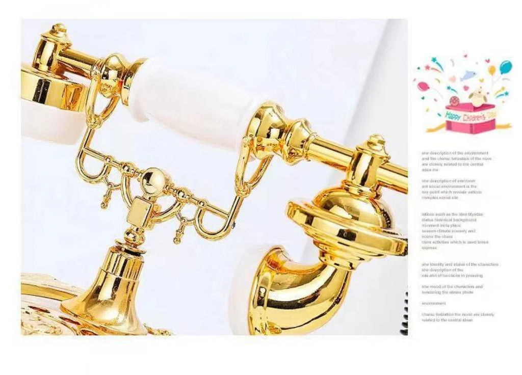 Ancien téléphone collection / Light Luxury Classic Style Dial Old-fashioned Telephone Music Box Home Desk - kadopascher