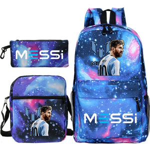 Ensemble scolaire sac trousse sacoche RONALDO / New 3pcs CR7 Backpacks Women Men Travel Ourdoor Casual Capacity Mochilas Teens Printe Laptop School Bags With Shoulder Bags