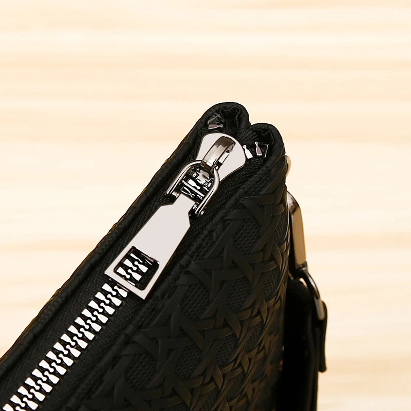Pochette Homme Cuir PU – Clutch Business & Téléphone | Fermeture Zippée - kadopascher