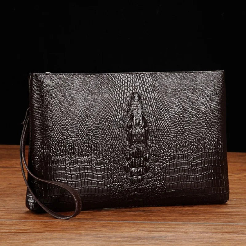 Portefeuille Clutch Homme Cuir PU Double Zipper – Style Luxe Business - kadopascher