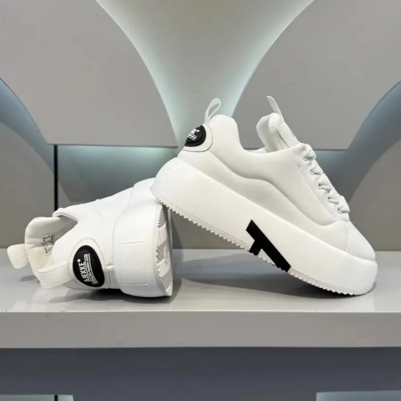 Chaussures Blanches Homme Semelle Épaisse – Sneakers Casual Antidérapantes
