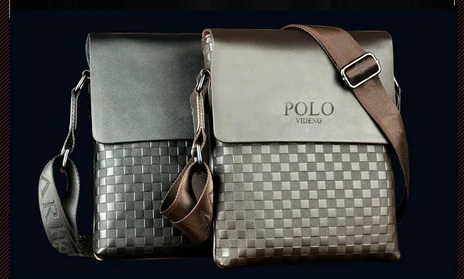 Sac Bandoulière Homme Damier - Sacoche Crossbody Cuir PU Premium - kadopascher