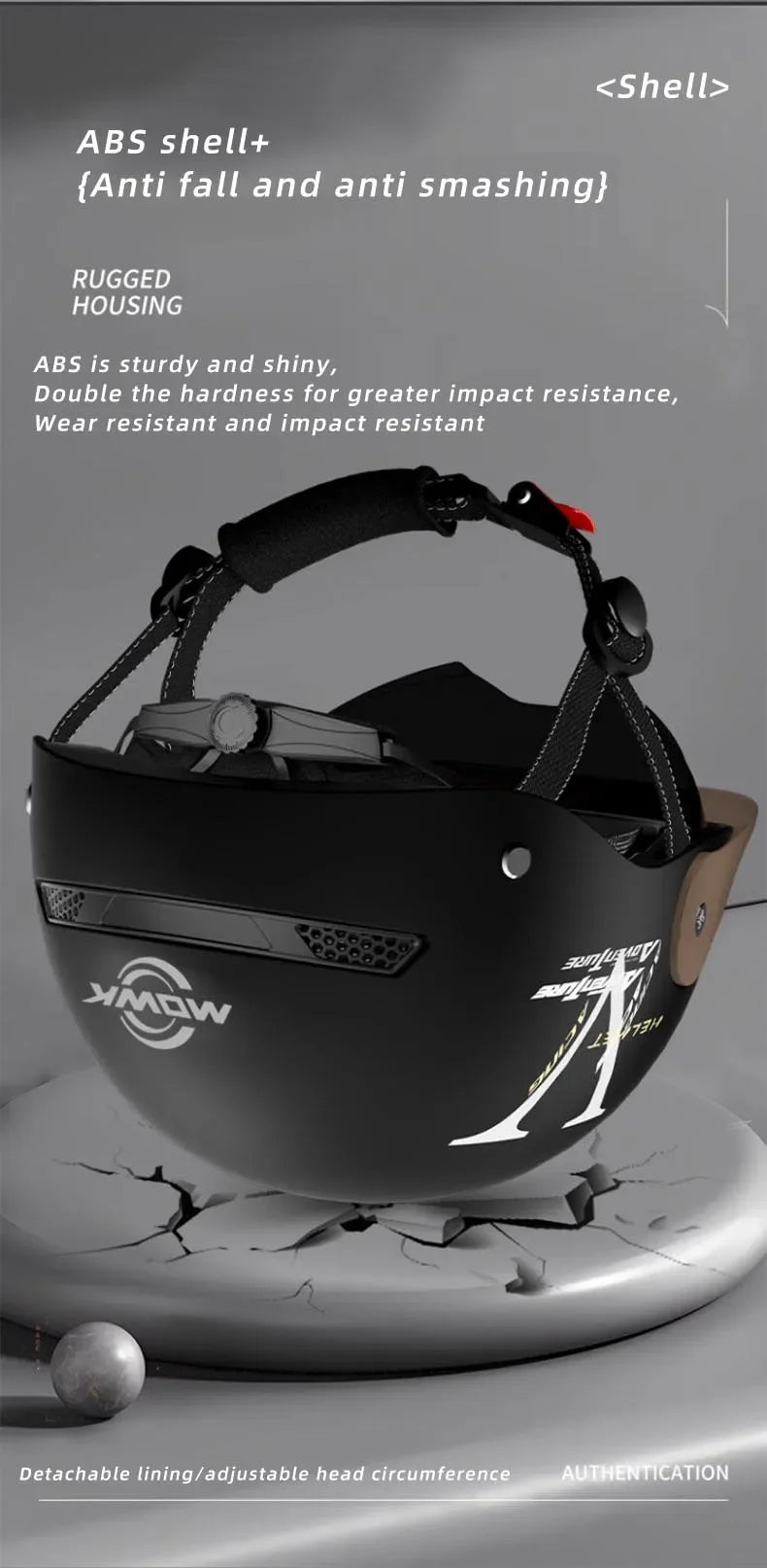 Casque Moto Demi-Jet MOWK – Vintage Respirant Homme Femme Scooter Électrique