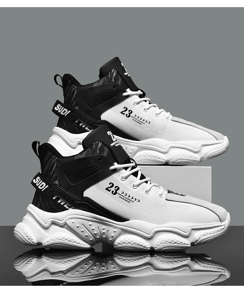 Chaussures Homme Basketball Casual - Baskets Semelle Épaisse Lacets Sport