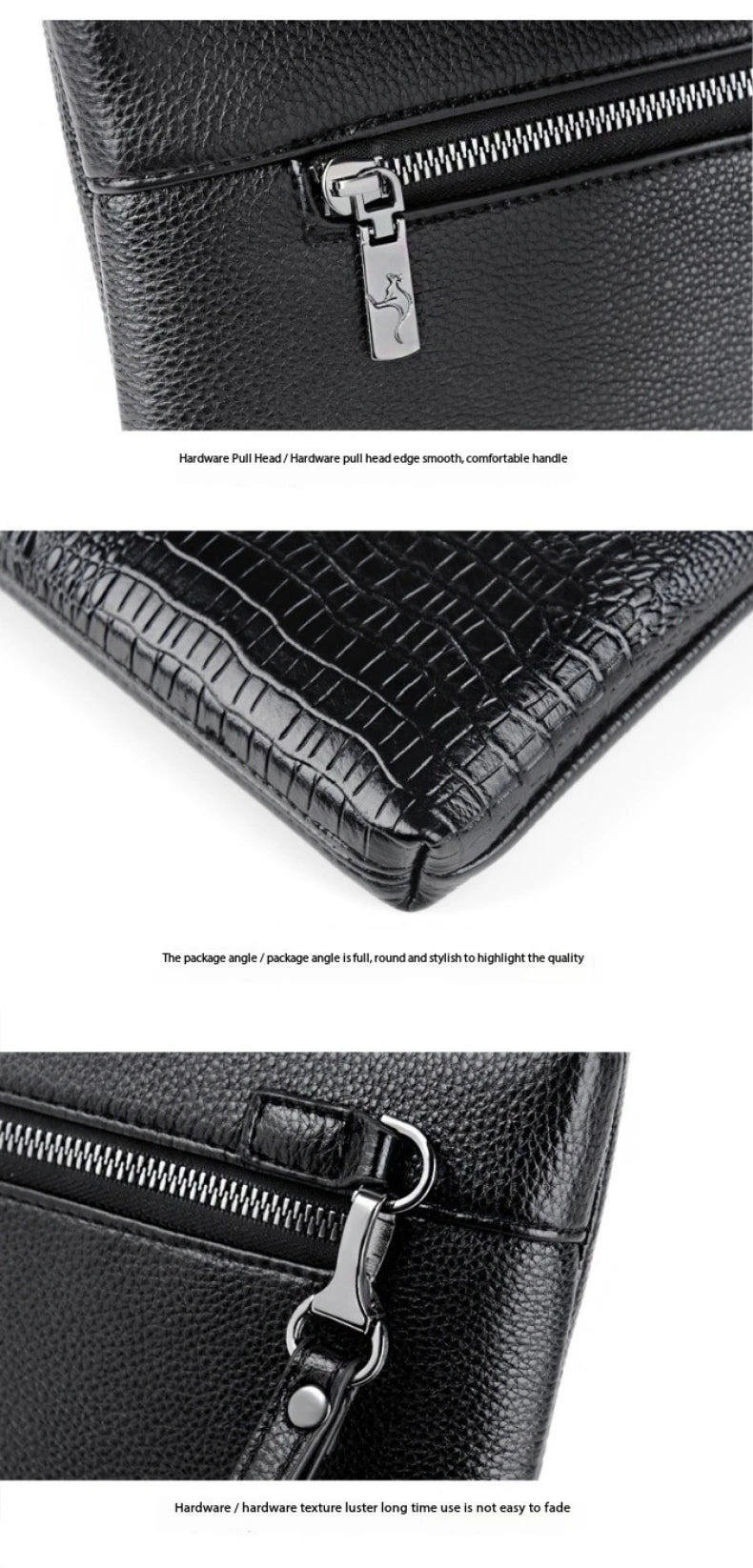 Portefeuille Clutch Homme Cuir PU Double Zipper – Style Luxe Business - kadopascher