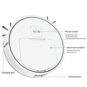 Robot aspirateur usb rechargeable / 3-in-1 Robot Vacuum Cleaner usb rechargeable - kadopascher