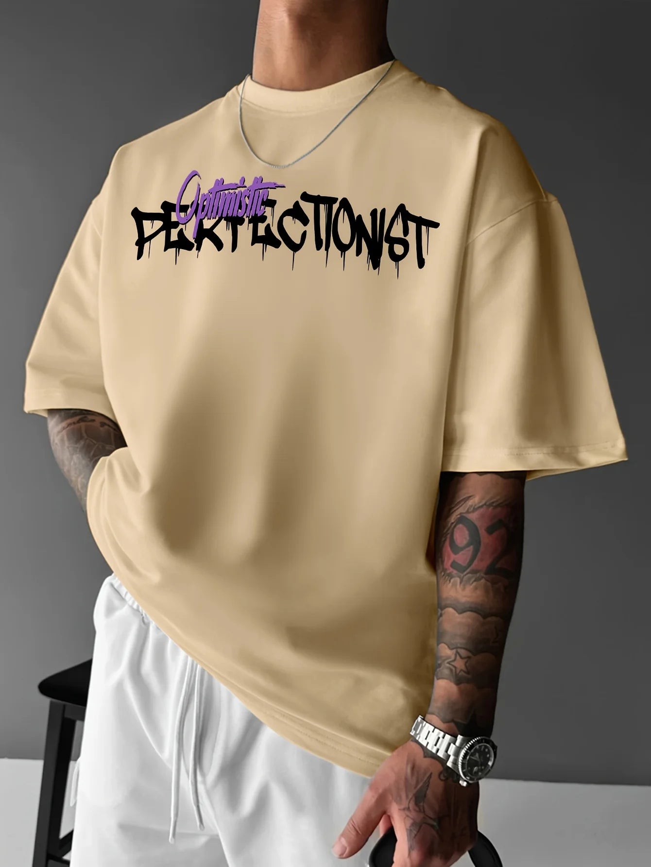 T-shirt homme collection 2025 chic et élégant 
summer 100 cotton fashionable casual sports loose American street letter printed round neck short sleeved T-shirt top - kadopascher