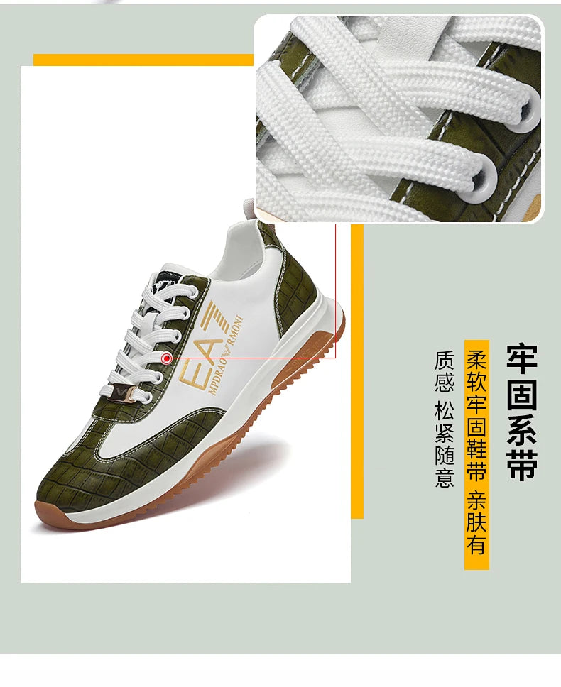 Sneakers Homme Luxe  - Cuir Véritable Design Italien Business Sport