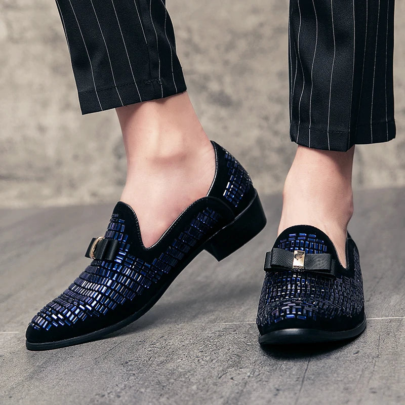 Mocassins Strass Homme – Chaussures Habillées Slip-On | Mariage & Soirée - kadopascher