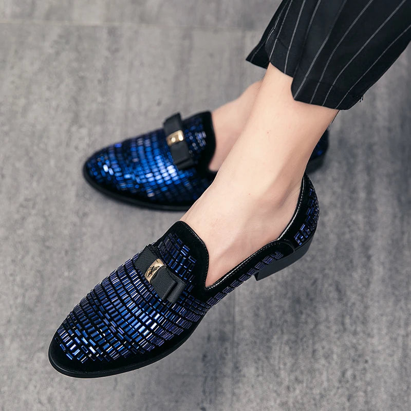 Mocassins Strass Homme – Chaussures Habillées Slip-On | Mariage & Soirée - kadopascher