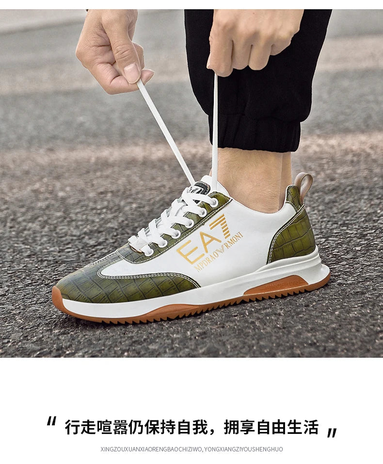 Sneakers Homme Luxe  - Cuir Véritable Design Italien Business Sport