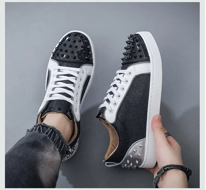 Zapatillas con remaches para hombre: calzado informal de moda urbana