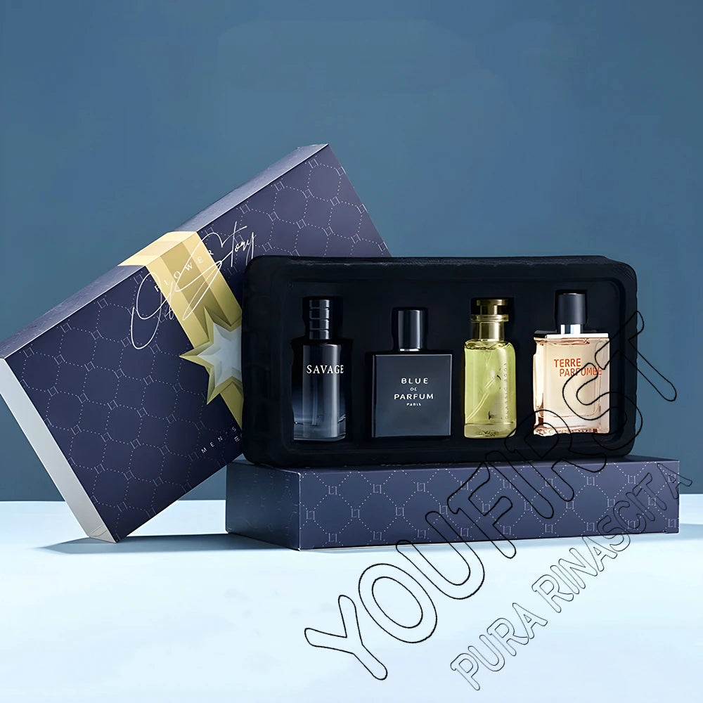 Coffret Parfum Homme Luxe - 4 Fragrances 100ml Cadeau Premium
