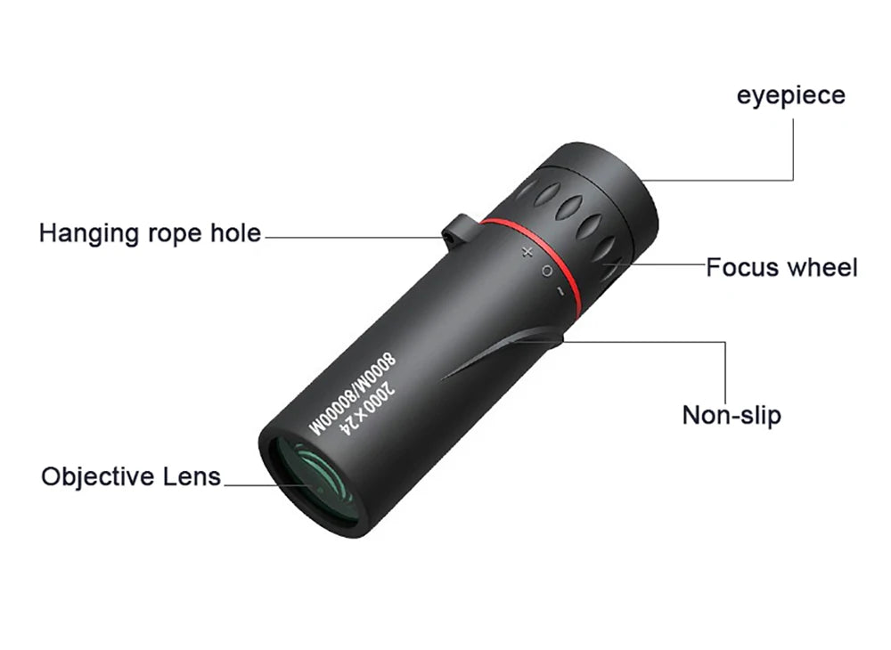 Télescope Monoculaire HD 2000X24 avec Adaptateur Smartphone - Observation Astronomique - kadopascher