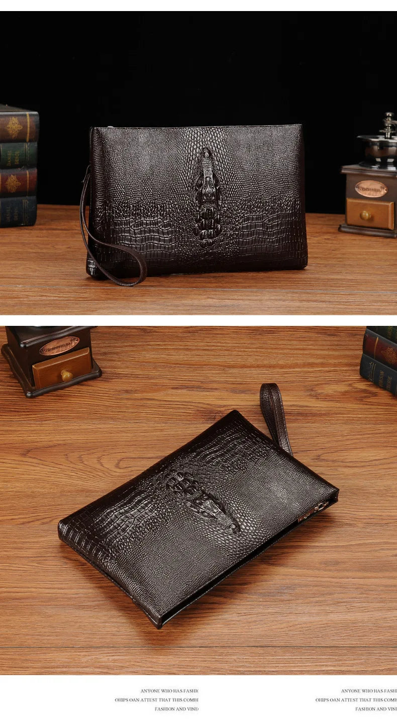 Portefeuille Clutch Homme Cuir PU Double Zipper – Style Luxe Business - kadopascher
