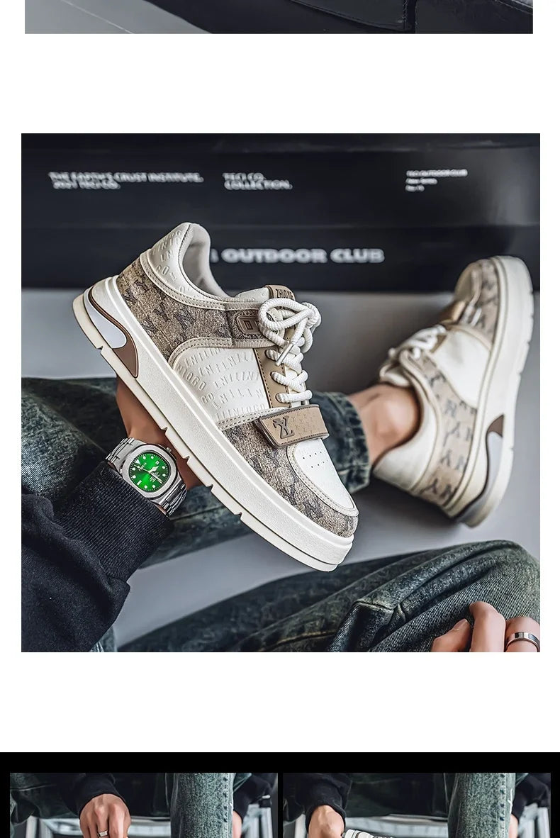 Sneakers Homme Bleu Streetwear 2025 - Chaussures Hip Hop Skate Hiver Designer