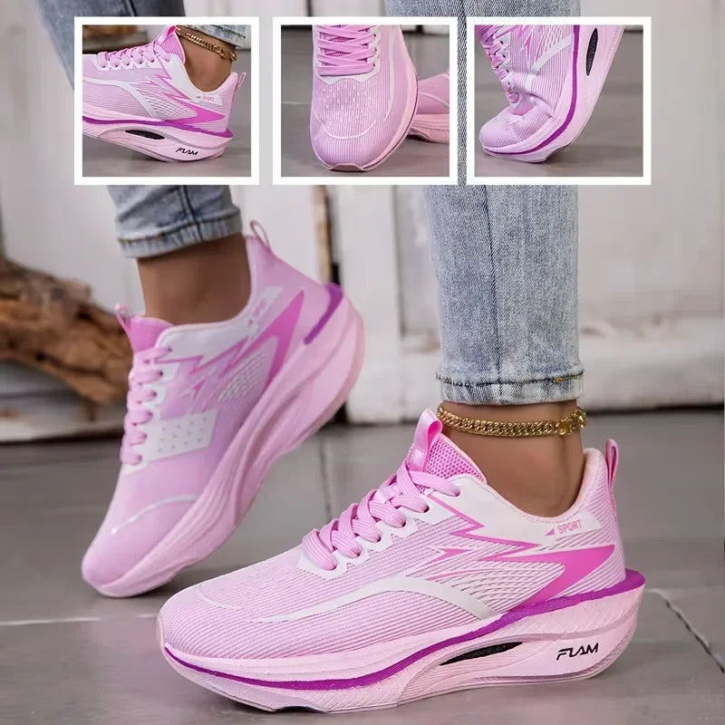 Baskets Femme Respirantes Tricot  – Casual, Légères, Lacets Plats