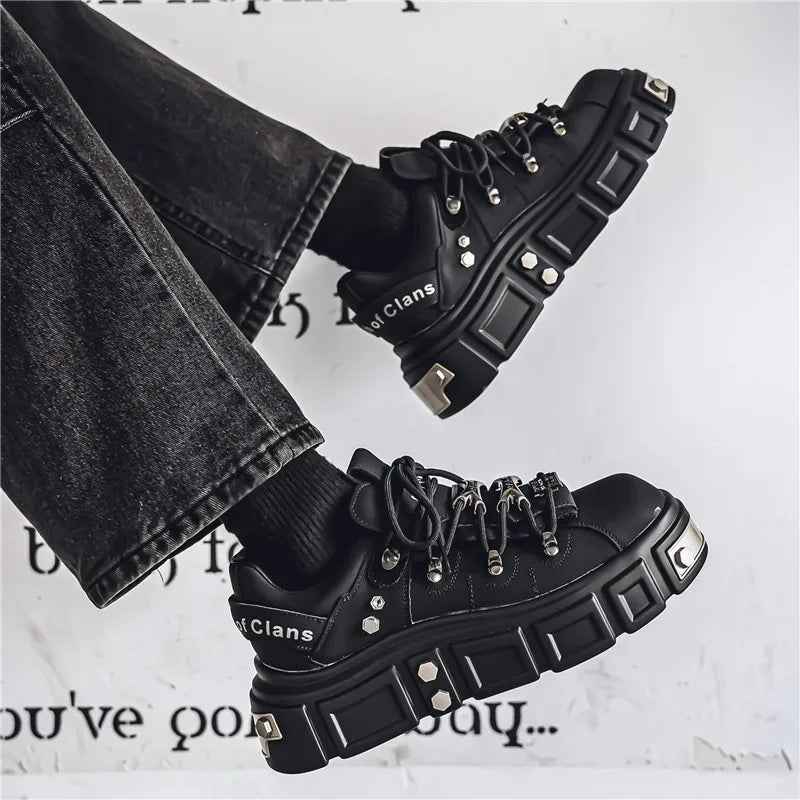 Sneakers Skateboard Homme Cuir - Chaussures Sport Outdoor Respirantes