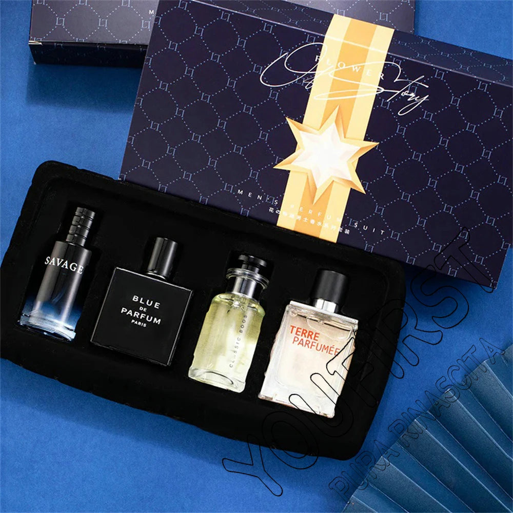 Coffret Parfum Homme Luxe - 4 Fragrances 100ml Cadeau Premium