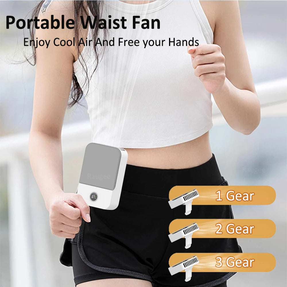 Ventilateur Portable Ceinture & Tour de Cou – 3 Vitesses, Batterie 2000mAh, USB-C - kadopascher