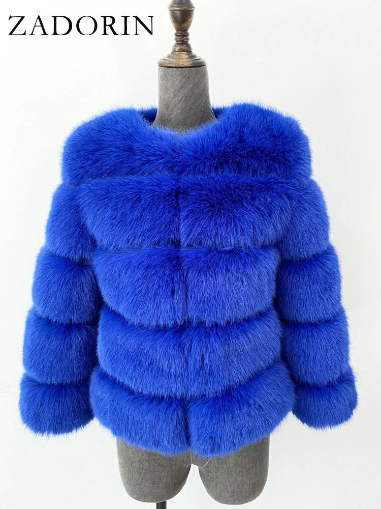 Manteau en Fourrure Véritable Hiver Femme Nouvelle Mode Duveteux 2025 / Vêtement Naturel Nouveauté dans la Catégorie Manteaux et Vestes - kadopascher