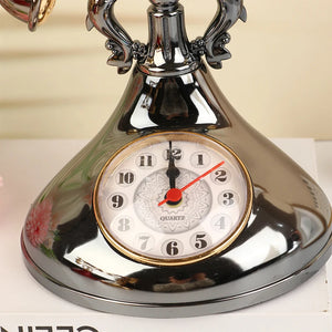 Retro Telephone Model Alarm Clock Creative Timekeeper Desktop Ornament For Home Room Bedside Table Decoration