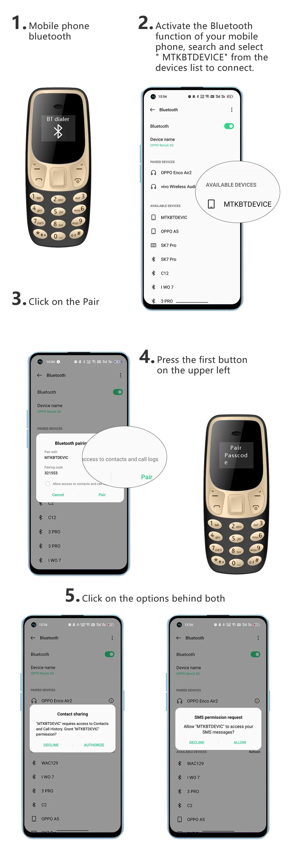 Mini téléphone portable avec entrée SIM / SERVO BM10 Mini Mobile Phone 2 SIM Card Bluetooth Earphone Voice Changer Dialer Low Radiation Sound Recording Small Cellphone - kadopascher