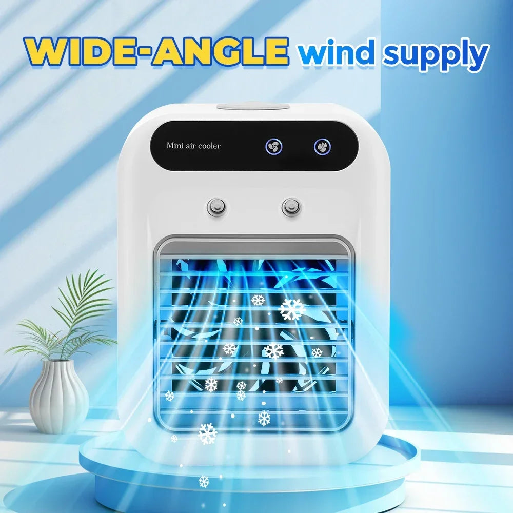 Ventilateur Climatiseur 3-en-1 – Mini Refroidisseur & Humidificateur USB | Bureau & Maison