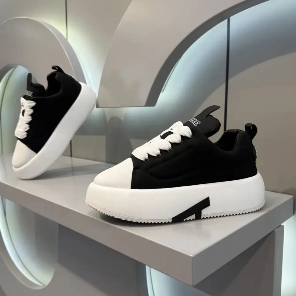 Chaussures Blanches Homme Semelle Épaisse – Sneakers Casual Antidérapantes