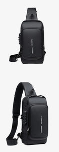 Sac homme antivol et stylé / Men's Multifunction Anti-theft USB Shoulder Bag Man Crossbody Cross Body Travel Sling Chest Bags Pack Messenger Pack for Male - kadopascher