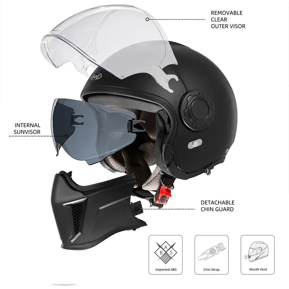 Casque Moto Modulable CYRIL OP12A – Homologué DOT/ECE Double Visière