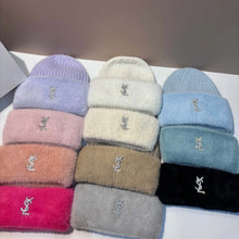 Bonnet femme luxe YSL / Extra Large Thick Warm Ear Protection Mink Wool Knit Hat Winter Fashion Luxury Versatile Yarn Beanie for Cold Weather