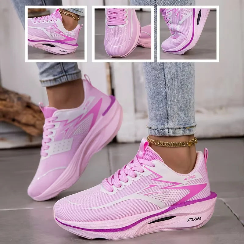 Baskets Femme Respirantes Tricot  – Casual, Légères, Lacets Plats