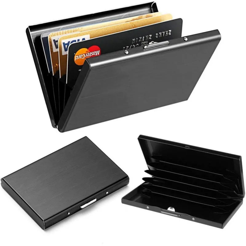 1pc Card Holder Men RFID Blocking Aluminum Metal Slim Wallet Money Bag Anti-scan Credit Card Holder Thin Case Small Male Wallet - kadopascher