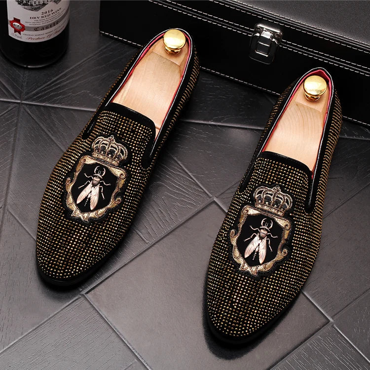 Mocassins Brodés Homme WVHK – Loafers Luxe Imperméables | Semelle Plateforme Printemps Automne - kadopascher