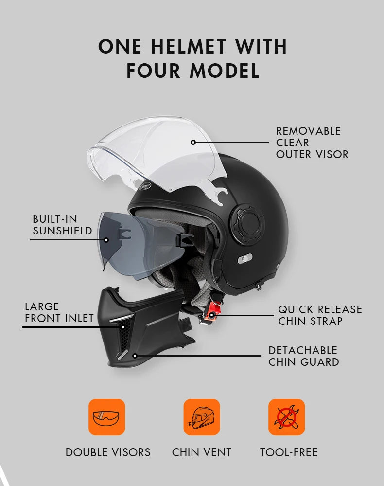 Casque Moto Modulable CYRIL OP12A – Homologué DOT/ECE Double Visière