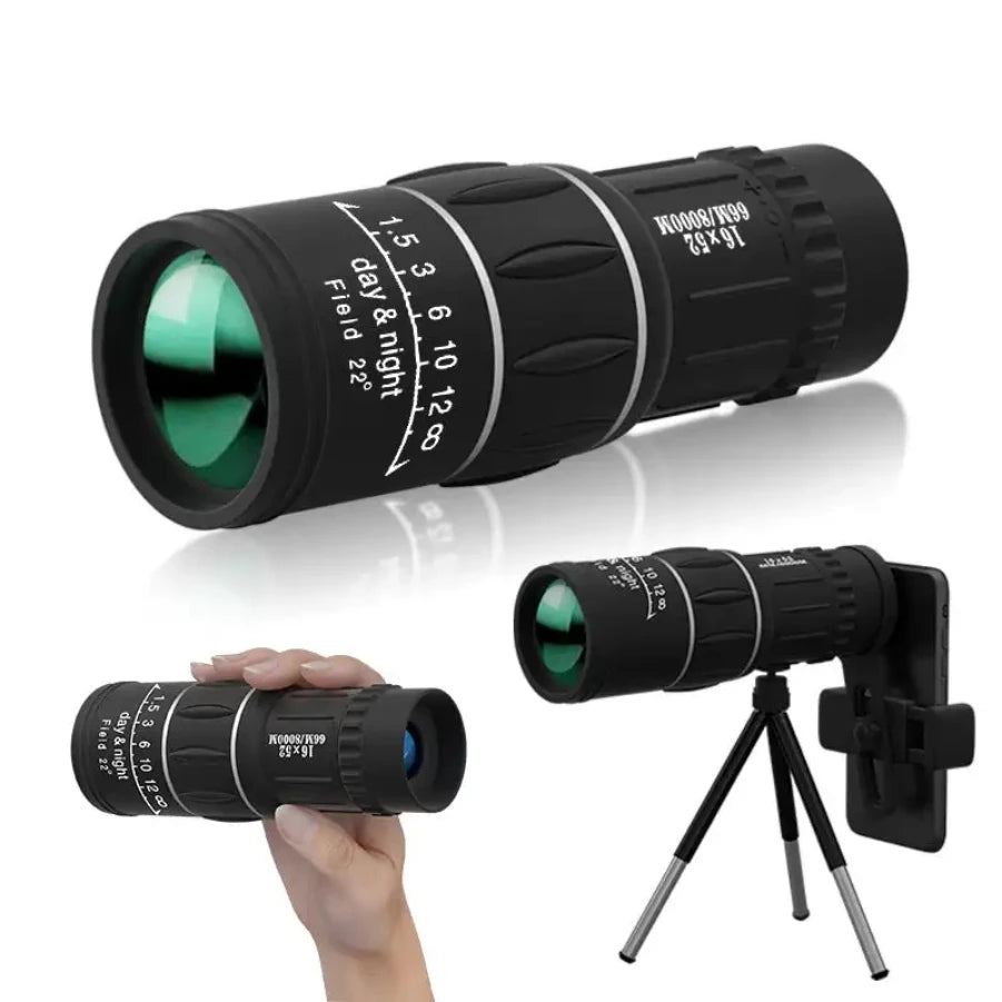 Monoculaire Télescope 16x52 Haute Puissance Double Mise au Point BAK4 - kadopascher