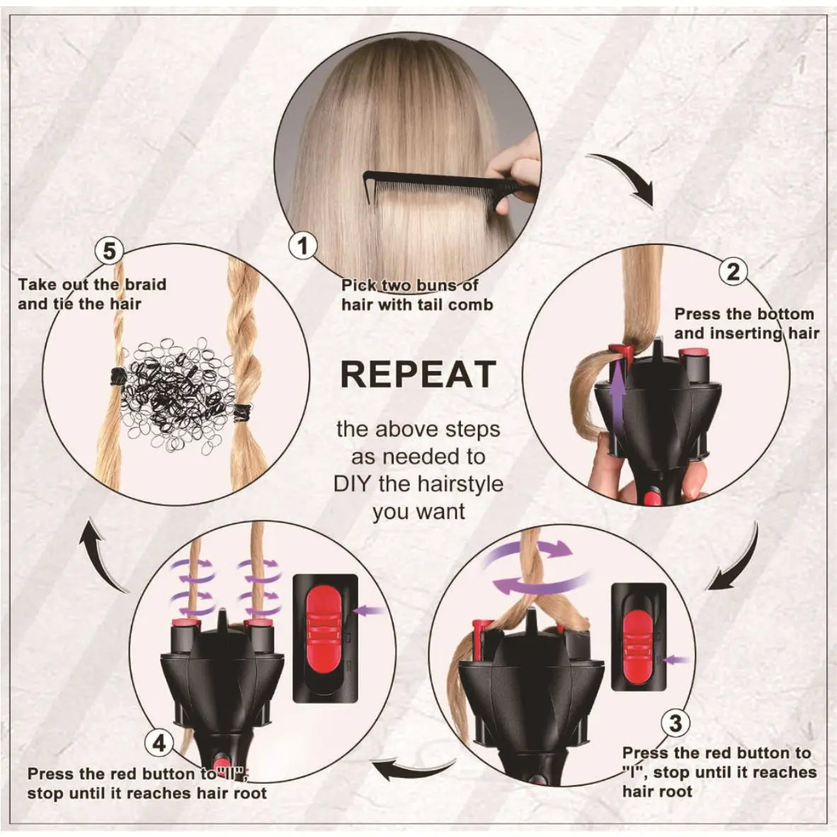 360° Automatic Braiding Machine - Professional Electric Braider