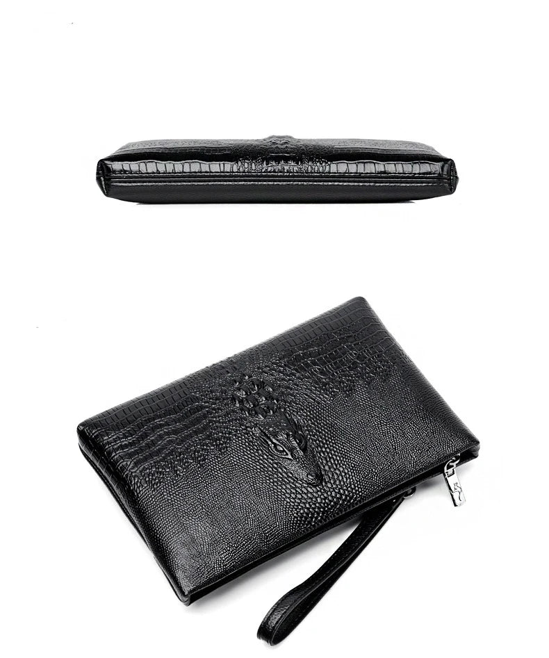 Portefeuille Clutch Homme Cuir PU Double Zipper – Style Luxe Business - kadopascher