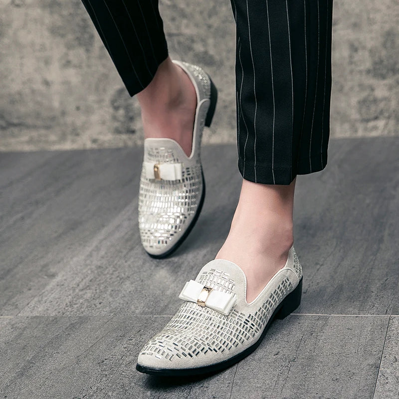 Mocassins Strass Homme – Chaussures Habillées Slip-On | Mariage & Soirée - kadopascher