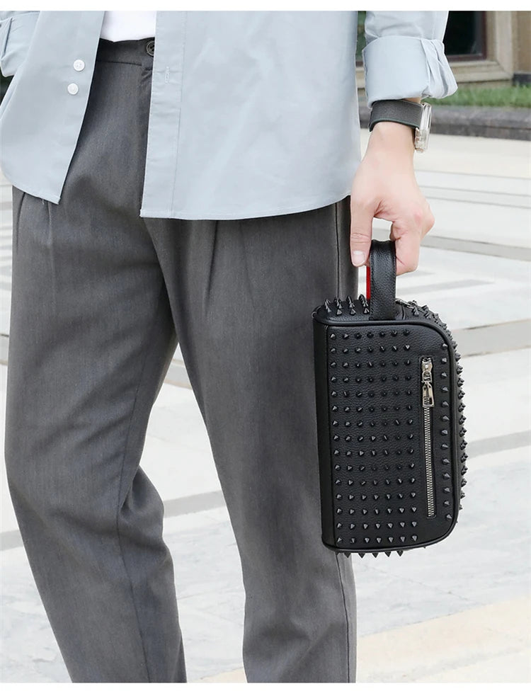 Luxury Chic Leather Men's Handbag - Elegant Business Fashion Clutch 2026