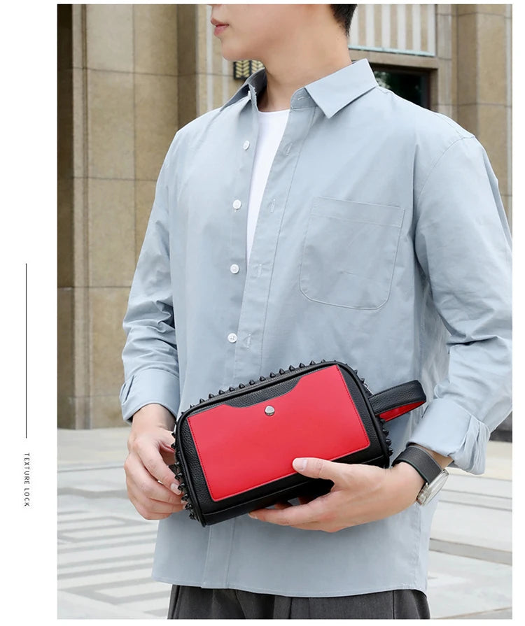 Luxury Chic Leather Men's Handbag - Elegant Business Fashion Clutch 2026