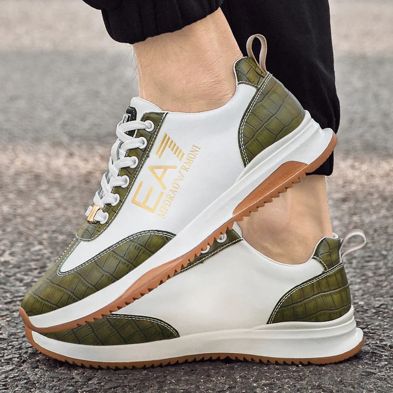 Sneakers Homme Luxe  - Cuir Véritable Design Italien Business Sport