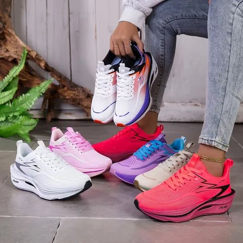 Baskets Femme Respirantes Tricot  – Casual, Légères, Lacets Plats - kadopascher
