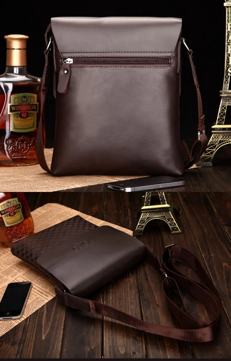 Sac Bandoulière Homme Damier - Sacoche Crossbody Cuir PU Premium - kadopascher