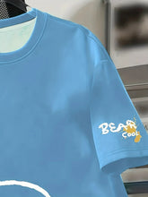 T-shirt homme collection 2025 chic et élégant 
Summer men's round neck breathable T-shirt with cartoon bear print pattern suitable for daily and weekend gifting to friends - kadopascher