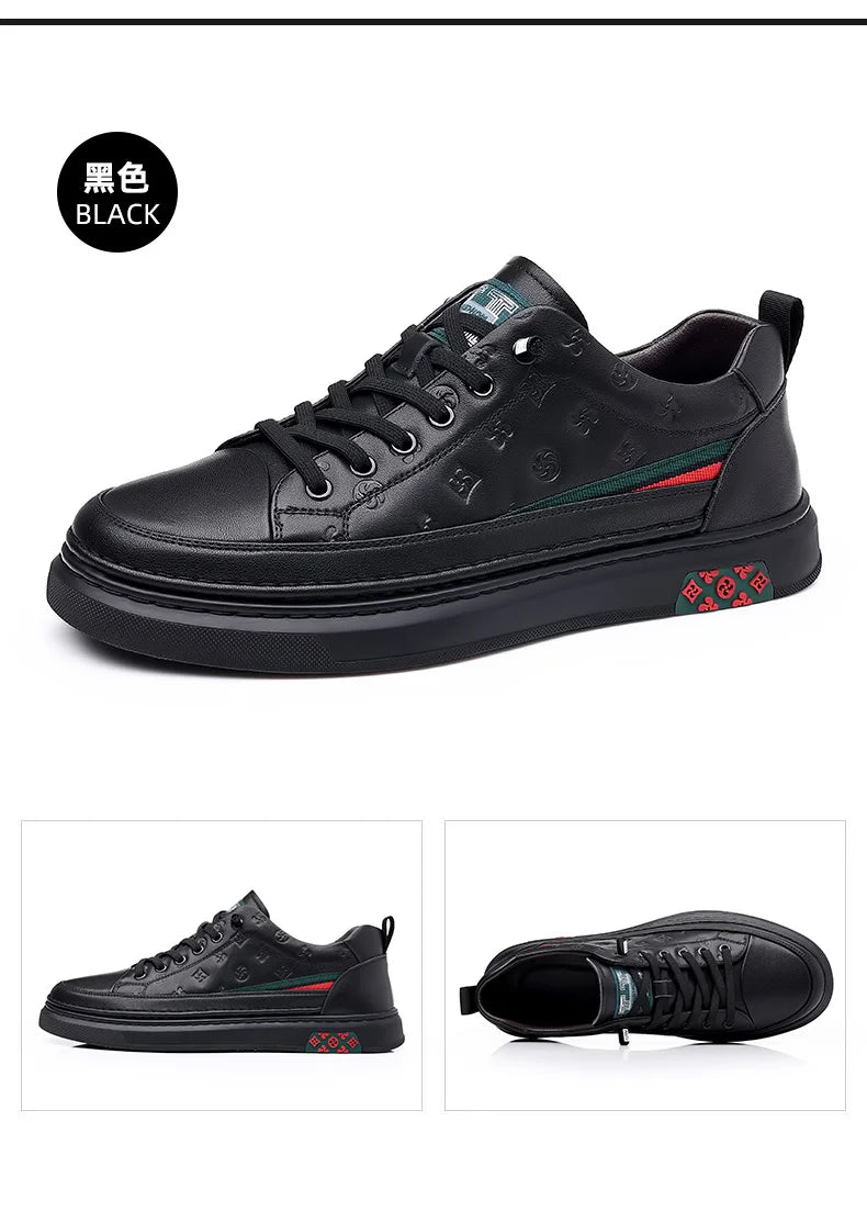 Chaussures de luxe surélevées de 5cm 2024 / 2024 Spring Men's Elevator Shoes Men Loafers White Soft Leather Moccasins Height Increased 5cm Taller Shoes Man Sneakers - kadopascher